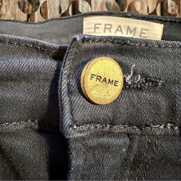 FRAME Denim Black ‘Ali’ High-Rise Skinny Jeans Size 24 ASO Jennie Kim - Picture 7 of 16